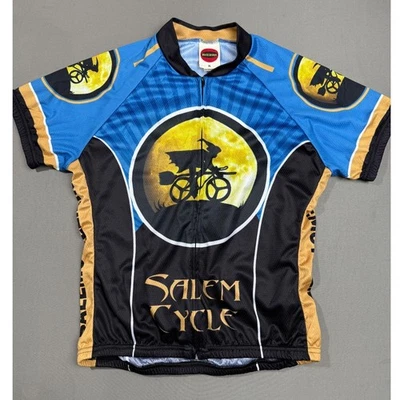 Camisetas del mundo Salem ciclismo bicicleta jersey bruja luna para mujer XL Foto 1 de 4