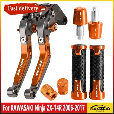 ZX14R Handle Grips End Cap Brake Clutch Levers Sets For KAWASAKI Ninja ZX-14R Foto 1 de 4