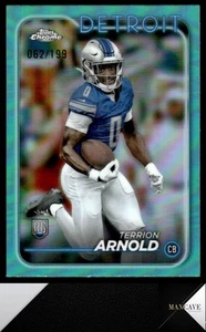 2024 Topps cromo #228 Terrion Arnold novato refractor acuático #/199 Detroit Lions - Imagen 1 de 2