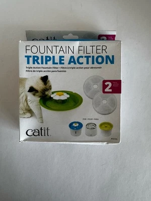 Catit 2.0 тройного действия цветок фонтан заменить воды смягчающий фильтр 43745 новый - Изображение 1 из 4