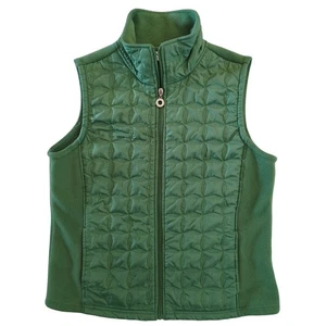 Telluride Clothing Co. Green Quilted Polar Fleece Full Zip Vest Women's Size M - Picture 1 of 6
