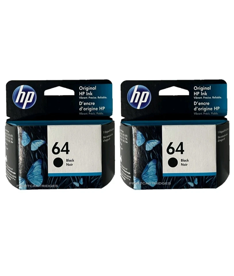 Paquete de 2 cartuchos de tinta negra HP 64 originales exp. 2/2025 Foto 1 de 1