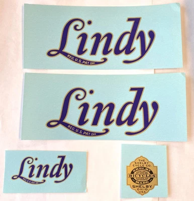 JUEGO DE CALCOMANÍAS bicicleta Shelby Lindy vintage Foto 1 de 3