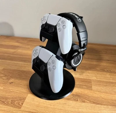 3D Printed Dual PS5 Controller Stand – Holder for 2 DualSense Gamepads - Image 1 of 3