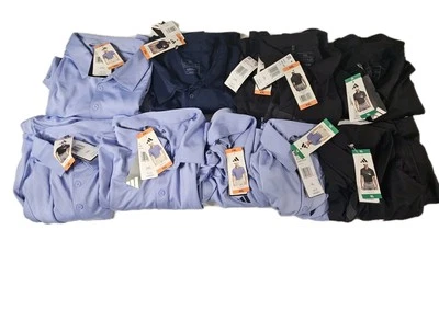 Lot of 11 Adidas Golf Polo/ Short Sleeve New With Defects / Black/ Blue /LT Blue - Image 1 of 4