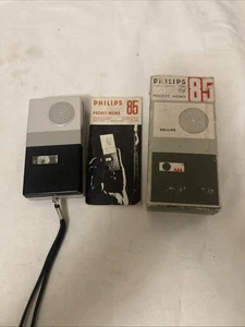 Philips 85 "Pocket Memo" Microcassette Grabadora Caja Y Manual - Imagen 1 de 16