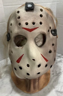 Friday 13th Jason Voorhees Full Head Latex Halloween Mask New Line Productions - Image 1 of 4