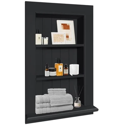 Bathroom Wall Cabinet with 3-Tier Shelves,Wooden Recessed Medicine Cabinet Ov... - Image 1 of 4