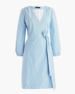 Новый J. Crew надежном платье в полоску хлопок поплин синий белые полосы эластичной женщин 6 - Изображение 1 из 4