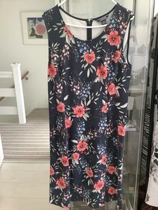 LAND’s END SIZE 12 blue Floral Sleeveless Dress - Picture 1 of 2