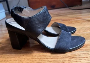 Leather & Suede Stuart Weitzman Sandals Heels Black Size 8 - Picture 1 of 6