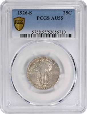 1926-S Standing Liberty Silver Quarter AU55 PCGS - Image 1 of 2