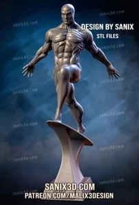 Fantastic 4 Silver Surfer Diorama Figur Skulptur Fan Art Harz Größen 3D Druck - Bild 1 von 4