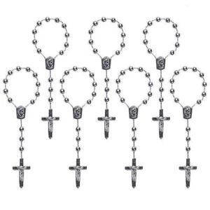 30 Pc White Baptism Conducive to Seven-Color Accent Mini Rosary AB Acrylic Be... - Picture 1 of 6