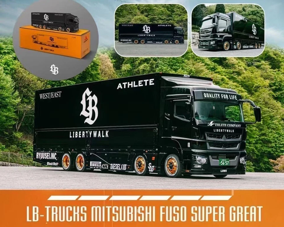 Camiones GCD 1:64 Liberty Walk LB Mitsubishi Fuso Super Great Transporter Athlete Foto 1 de 4