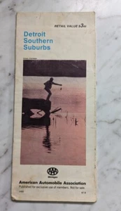 1987 AAA Map Of Detroit Michigan Southern Suburbs - Picture 1 of 1