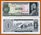 Boliwia, 1 peso boliviano, L. 1962, P-158, UNC Prymitywny kombajn zbożowy