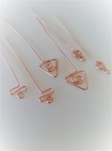Handmade Bare Copper Head Pins, Copper Wire Wrapped Fancy Headpins, Colored wire - Picture 1 of 6