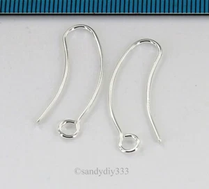 4x STERLING SILVER EARRINGS HOOK 0.85mm 20GA EAR WIRE #404 - Picture 1 of 2