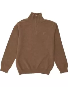 GANT Womens Zip Neck Jumper Sweater UK 20 2XL Brown Lambswool BH06 - Picture 1 of 3