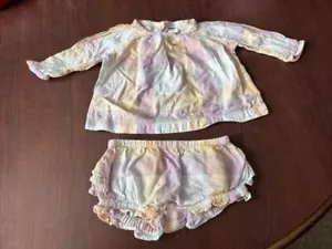 Old Navy Baby Girl 2 Piece Longsleeve Outfit Size 3-6 Month Multicolor Checkered - Picture 1 of 4