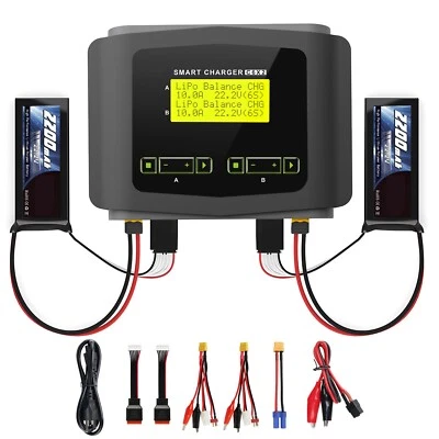C6 10A AC 150W DC 240W Dual Battery Charger for Lipo/Li-ion/LiFe/LiHv/NiMH/NiCd - Image 1 of 4