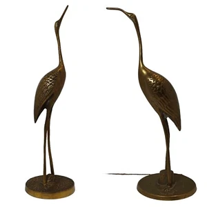 Lot Of 2 Brass Heron Korean Vintage 12 “ - Picture 1 of 11