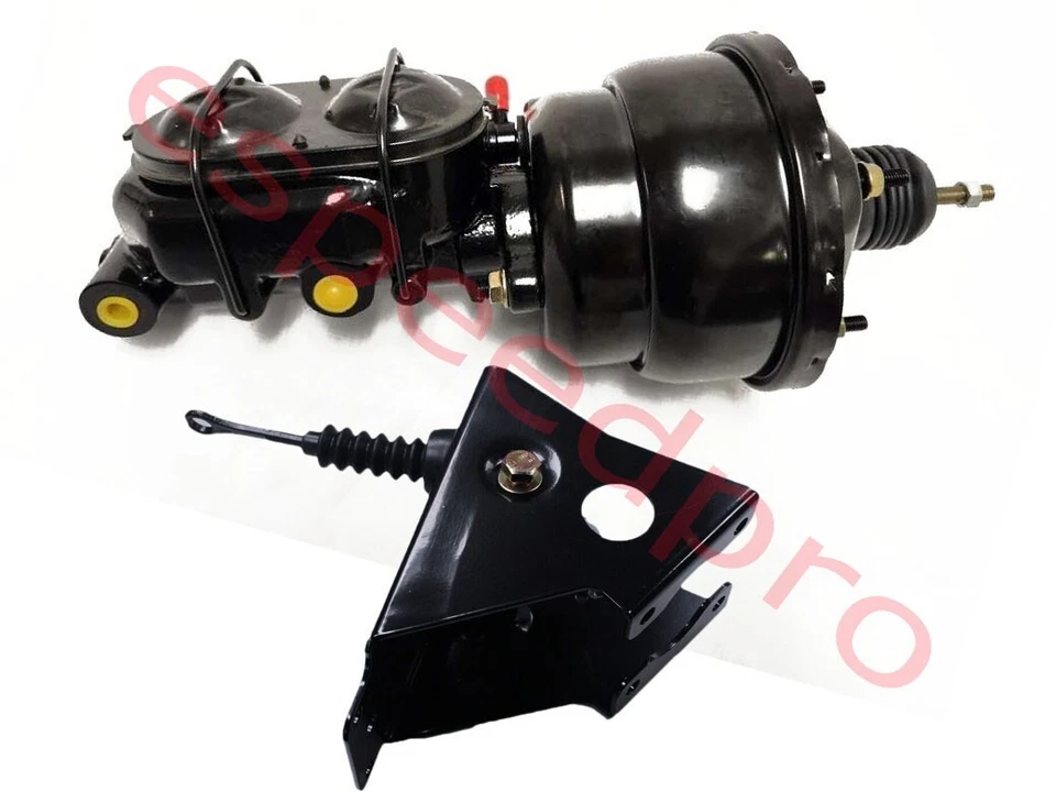 1966 - 1977 Ford Bronco 7" Dual Black Power Brake Booster Master Cylinder Kit - Image 1 of 1