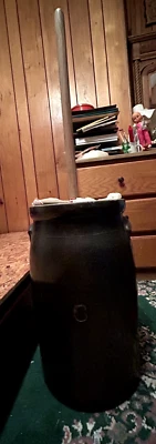 vasija batidora mantequilla gres marrón Foto 1 de 2