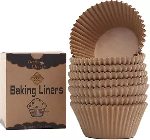Non-stick 200pcs Standard Cupcake Liners for Baking, Natural, Food-grade Cupcake - Picture 1 of 5