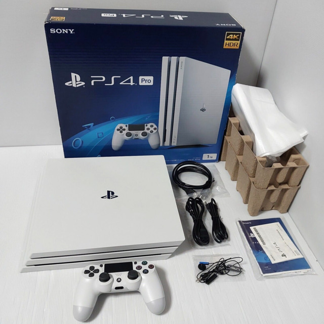 Sony PlayStation 4 PRO Glacier 1TB Gaming Console White with Battlefield 1  BOLT AXTION Bundle Like New