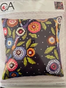 Collection D’art New Stamped Needlepoint Cushion Kit Bloomy Trees 5348 40x40cm - Picture 1 of 2