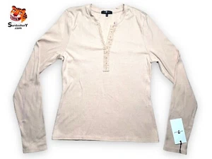 7 For All Mankind Ribbed Hook And Eye Sweater Women’s Size Large - Imagen 1 de 9
