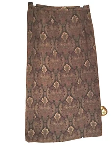 Vintage Koret Skirt Sz 14 Paisley Maxi A-line Skirt Zip Elastic Waist Sides Boho - Picture 1 of 11