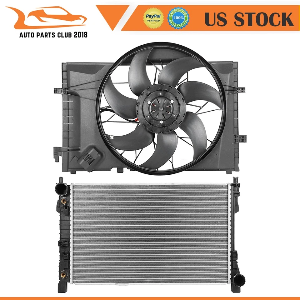 Radiator and Cooling Fan Assembly Fit for 2003 2004 2005 Mercedes-Benz CLK320 Foto 1 de 4