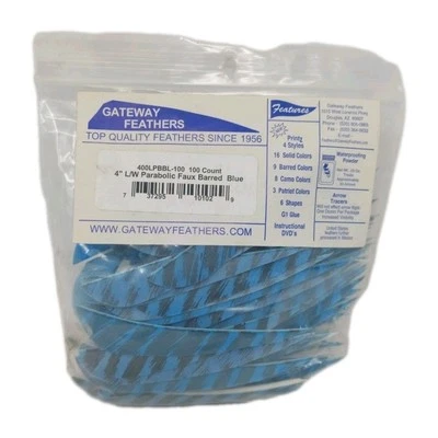 Paquete de 100 plumas Gateway 4" ala izquierda: parabólico imitación barra azul 400LPBBL-100 Foto 1 de 4