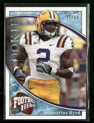 2009 Upper Deck Heroes #165 Demetrius Byrd Blue #/99 Rookie - Image 1 of 2