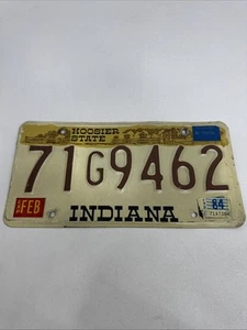 Vintage 1984 Indiana License Plate “71G9462” W/ Rare Replacement Sticker - Picture 1 of 5