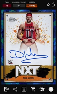 Duke Hudson NXT Signature Iconic - Topps Slam WWE Chrome Sapphire 25 Digital - Picture 1 of 1
