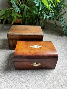 Antique Victorian box Mother Of Pearl Inlay Jewellery + One Other Repairs - Picture 1 of 11