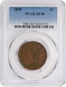 1848 Large Cent EF40 PCGS - Picture 1 of 2