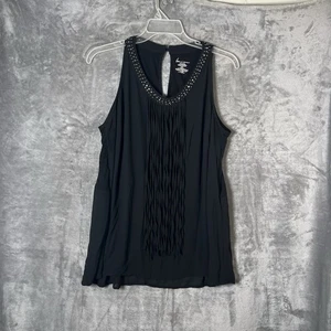 Lane Bryant Women’s Sleeveless Top With Tassels And Rhinestones Size 18/20 - Picture 1 of 8