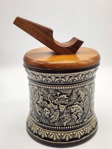 MARZI & REMY AÑOS 60 DE COLECCIÓN ALEMÁN PRCLN PIPA HUMIDOR DE TABACO/CON TAPA-TAPA DE CIGARROS CAZA - Imagen 1 de 14