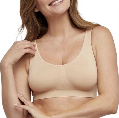 Bali One Smooth U Support Unlined Bralette Size 9/2XL Beige - Image 1 of 4