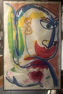 MCM Matthew Brzostoski - ABSTRACT FIGURAL FACE OIL PAINTING SIGNED DATED - Picture 1 of 16