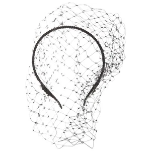 Black Veil Headbands for Women Woman Miss Formal Beauty Girl Headdress Mesh - Photo 1/12