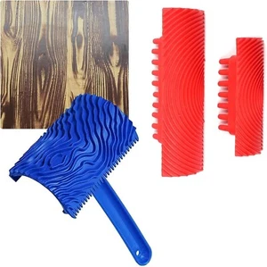 Wood Grain Painting Tool,Wood Grain Tool Kit Textured Paint Roller Soft Rubber, - Picture 1 of 7
