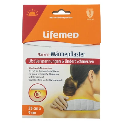 LIFEMED GMBH Nacken Wärmepflaster 23 cm x 9 cm Wärmepad Schmerzpflaster Wärmekissen 8h Wärme