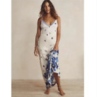New Free People Get To You Printed Maxi Dress Ivory Blue, L