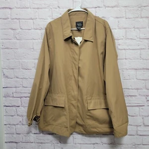 NEW Dennis Basso Women's Jacket Size 2X Beige Leopard Print Lined Snap Closure - Picture 1 of 8